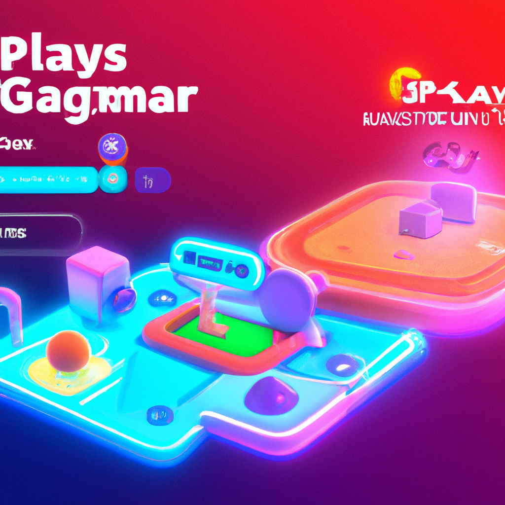 Player-designed micro-level with neon platforms